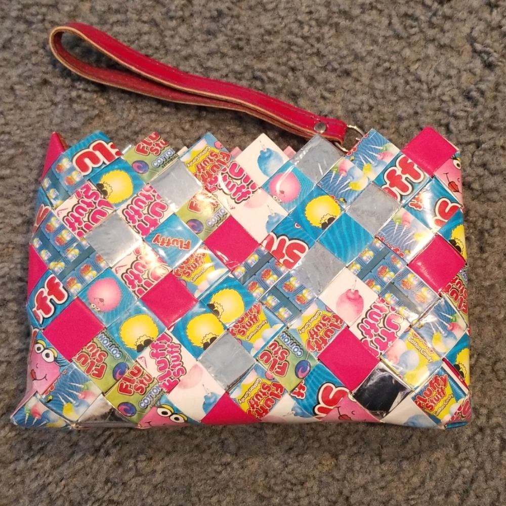 Girls candy wrapper wristlet